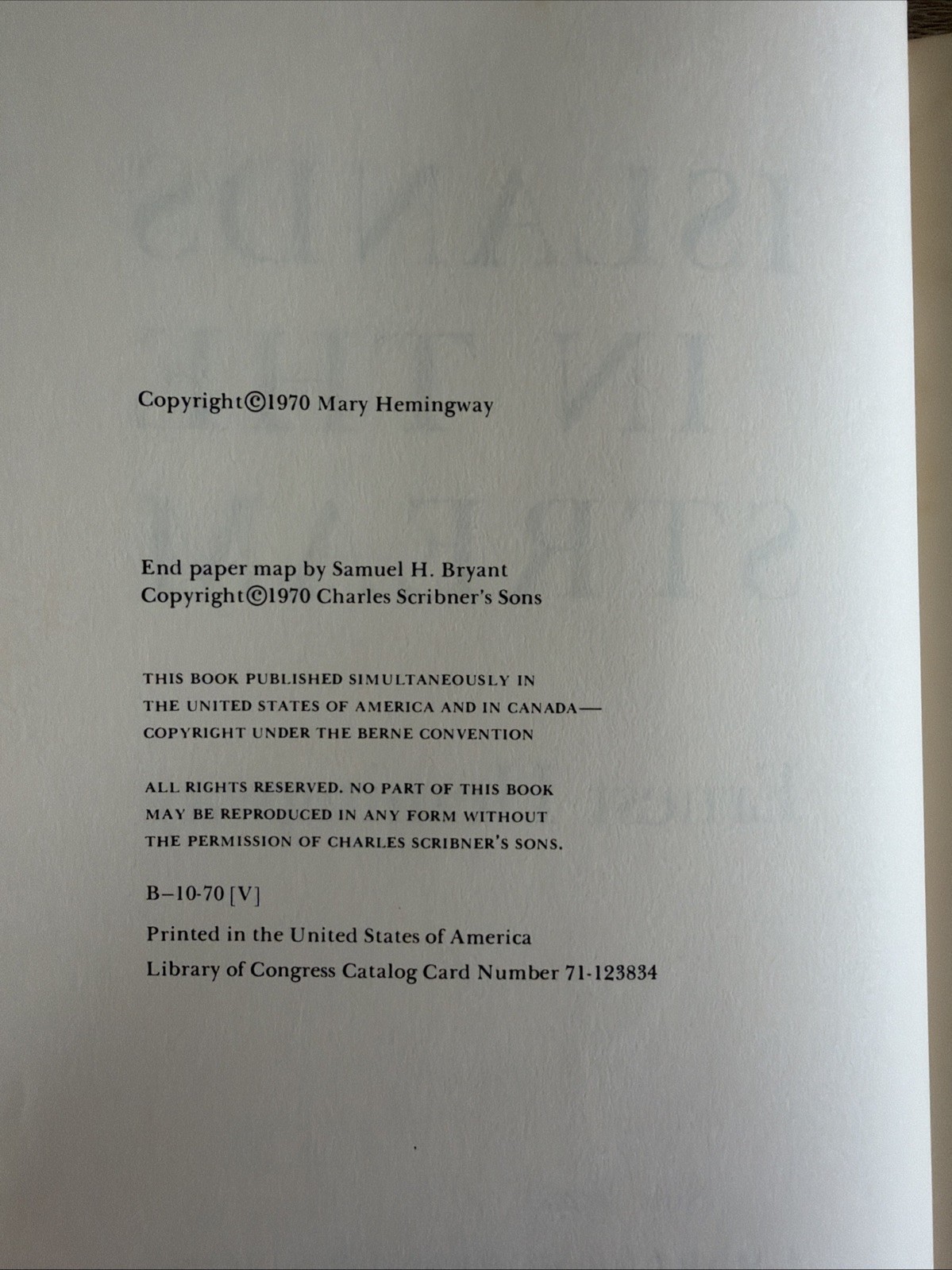 Islands in the Stream by Ernest Hemingway 1970 First Printing with Dust Jacket