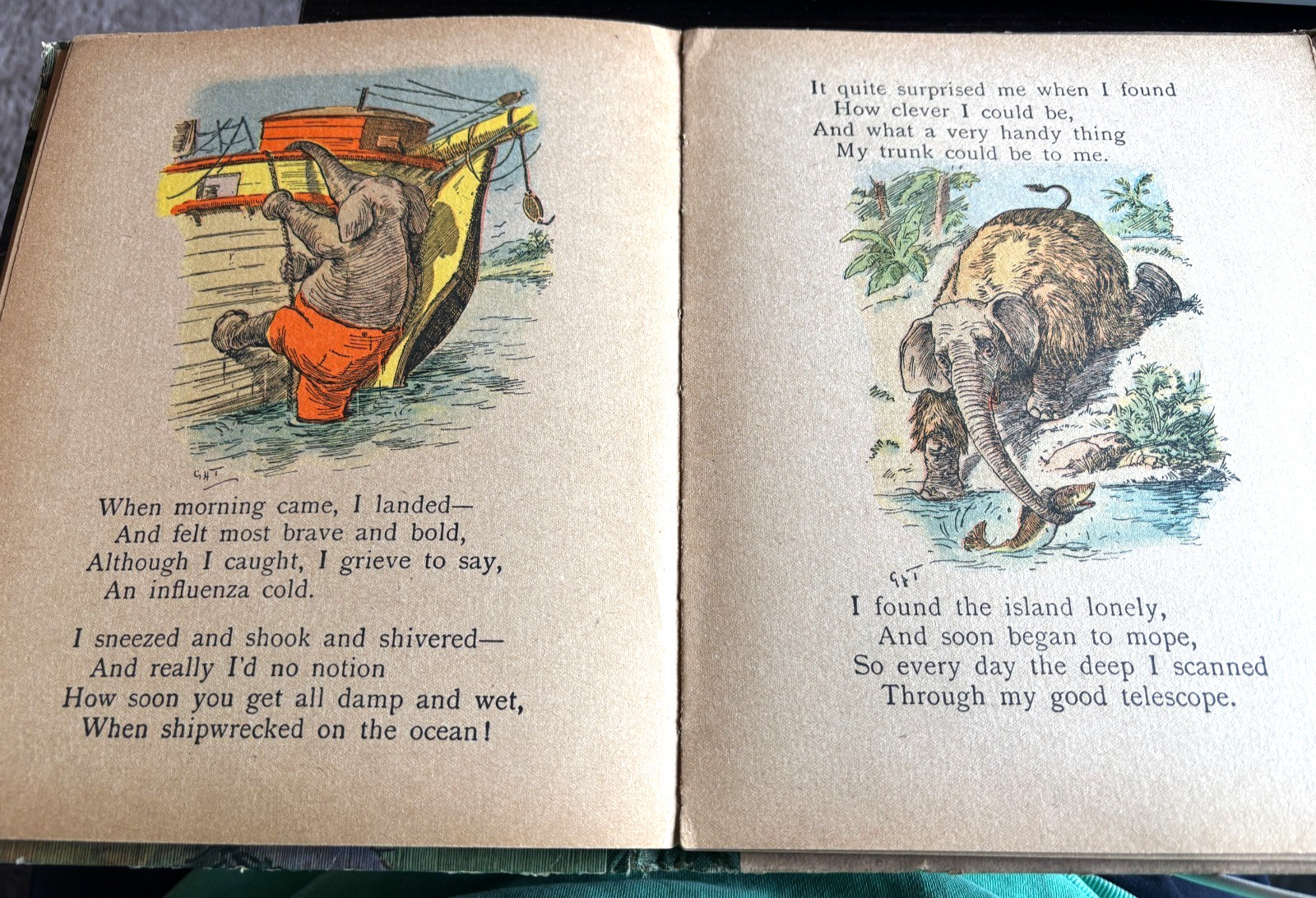 Antique Children’s Illustrated Book Rainy Day Stories Mcloughlin Brothers 1800’s