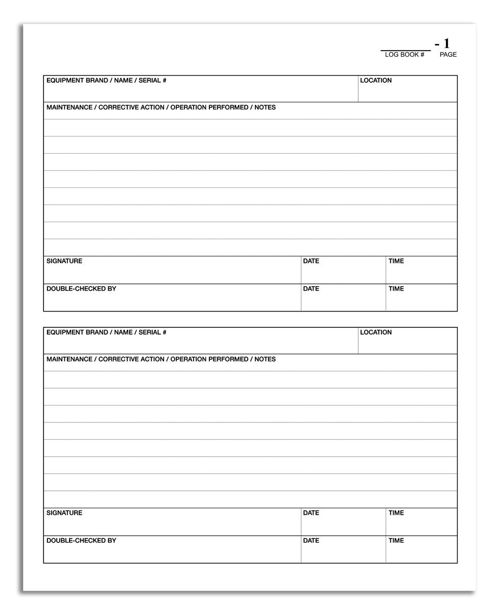 Maintenance Log Book – 120 Pages, 8″x10″, Red Leather Cover, Hardbound Journal