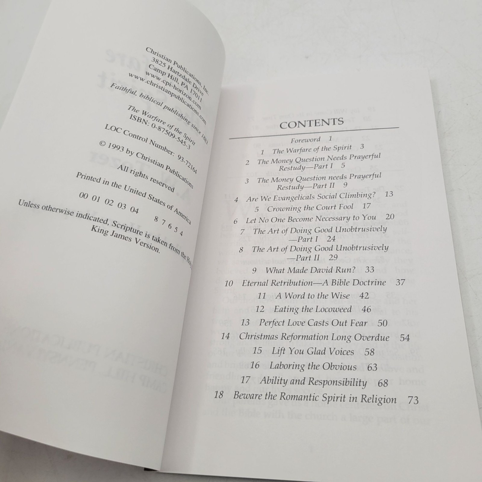 A.W. Tozer Book Lot – Warfare of the Spirit & Alive in Spirit – BK308