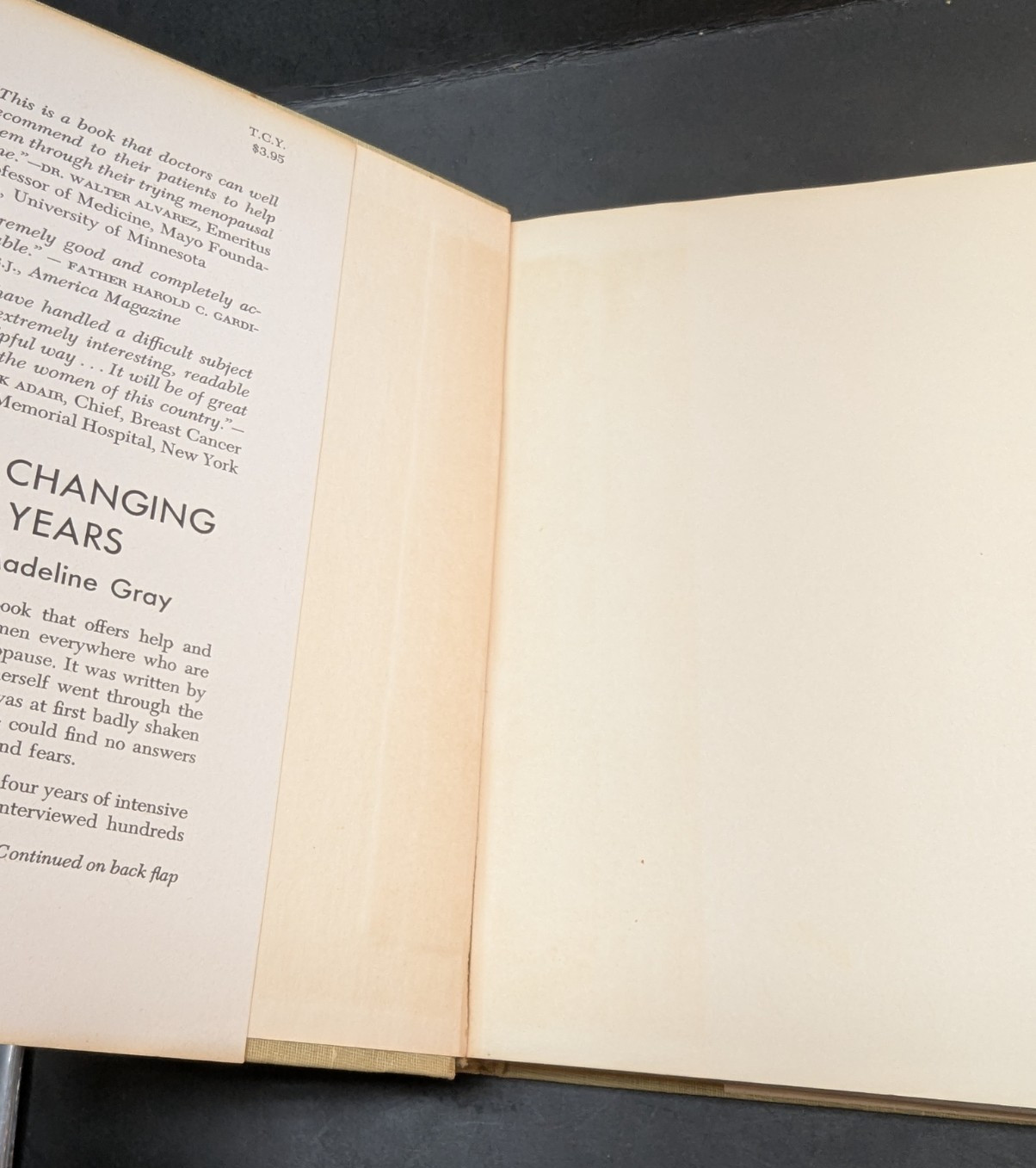 The Changing Years by Madeline Gray What To Do About Menopause 1958 HC DJ VTG