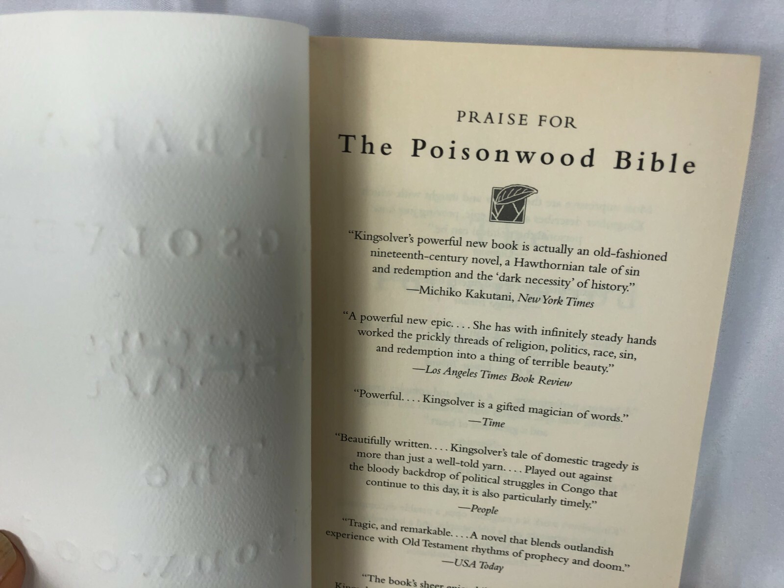 Barbara Kingsolver The Poisonwood Bible a novel