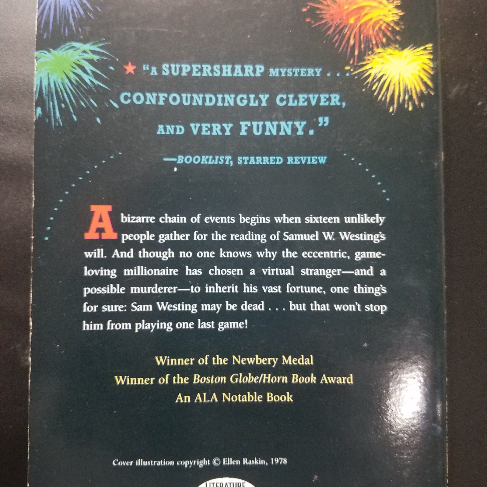 The Westing Game By Ellen Raskin -Paperback USED VERY GOOD SCHOLASTIC