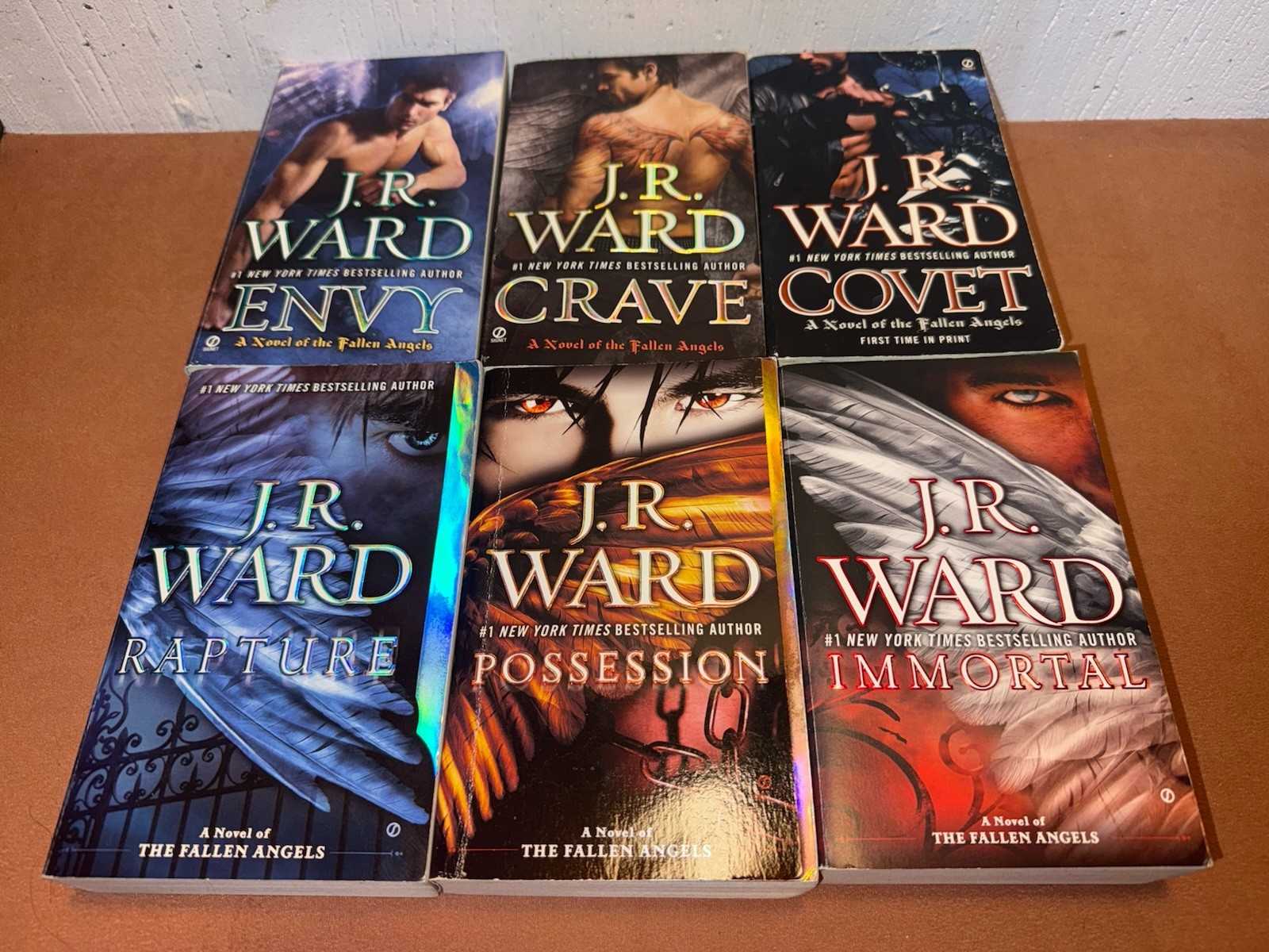 J.R. JR Ward FALLEN ANGELS Complete Series Lot of 6 (#1-6) Set Paperback Books