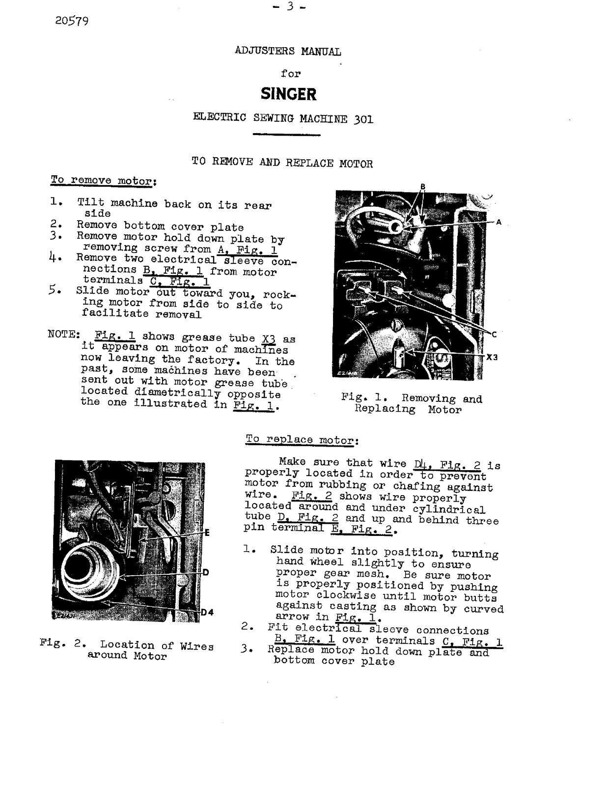 SINGER 301 Sewing Machine Owners AND Adjusters Manual BUNDLE: STEEL WIRE BOUND