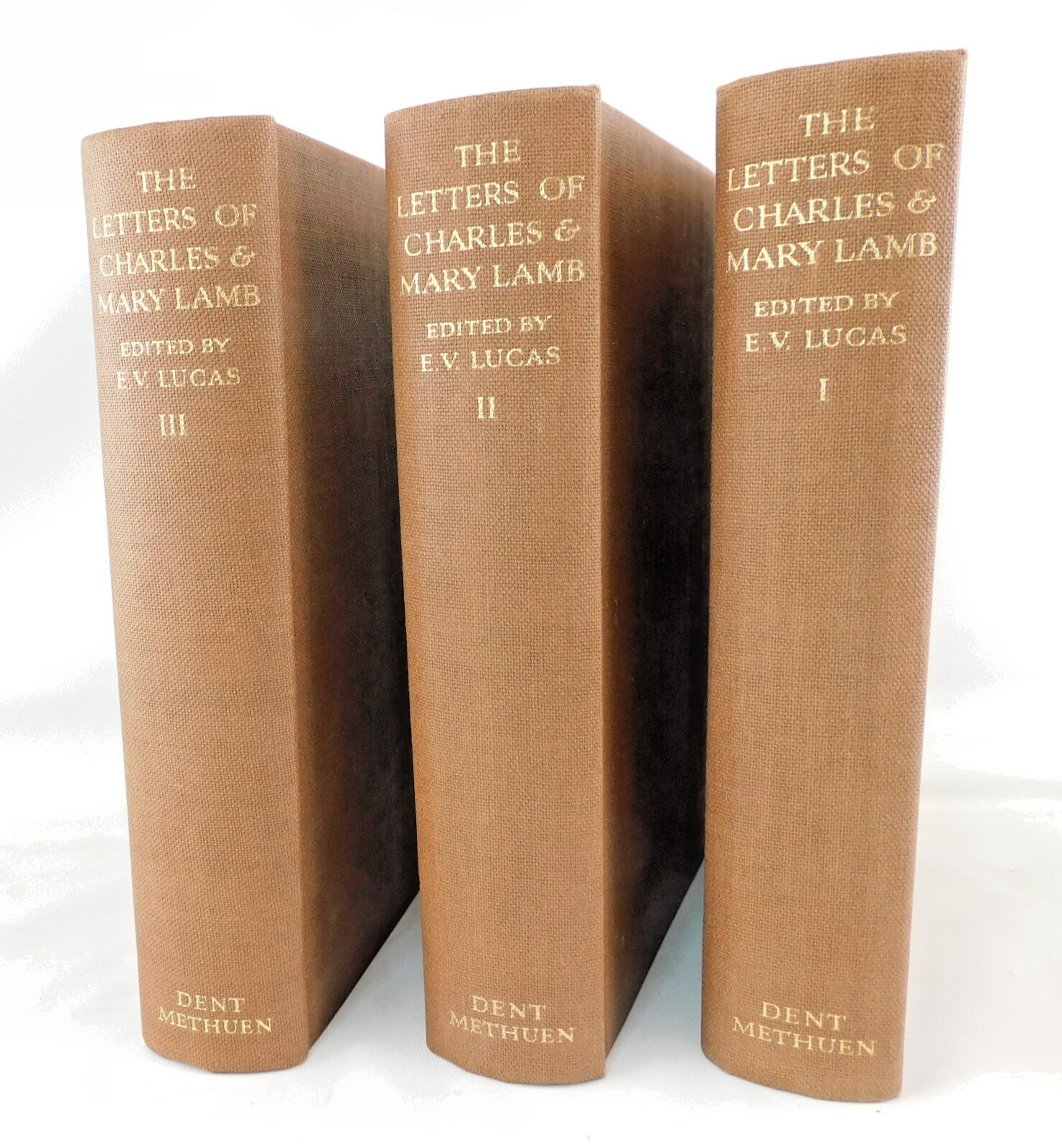 Letters Of Charles and Mary Lamb 3 Vol 1935 HC Dent Methuen Great Britain VGC