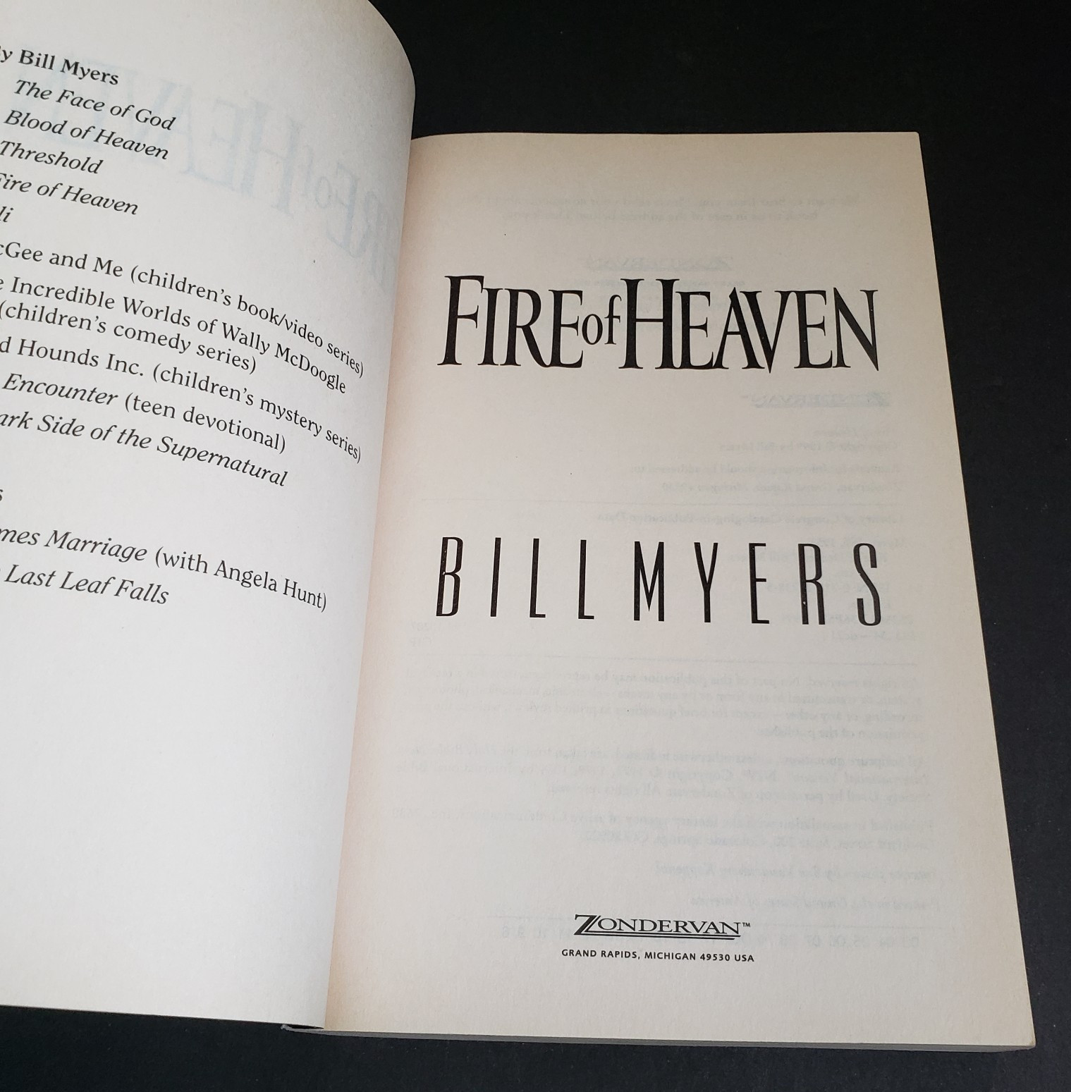 Bill Myers – Blood Of Heaven, Threshold, Fire Of Heaven Trade Paperback Books