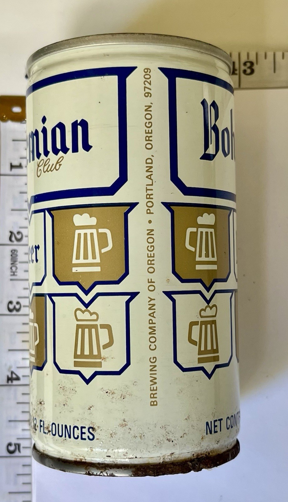 1970’s Bohemian Club Beer Can 12oz Aluminum BREWING COMPANY PORTLAND OREGON
