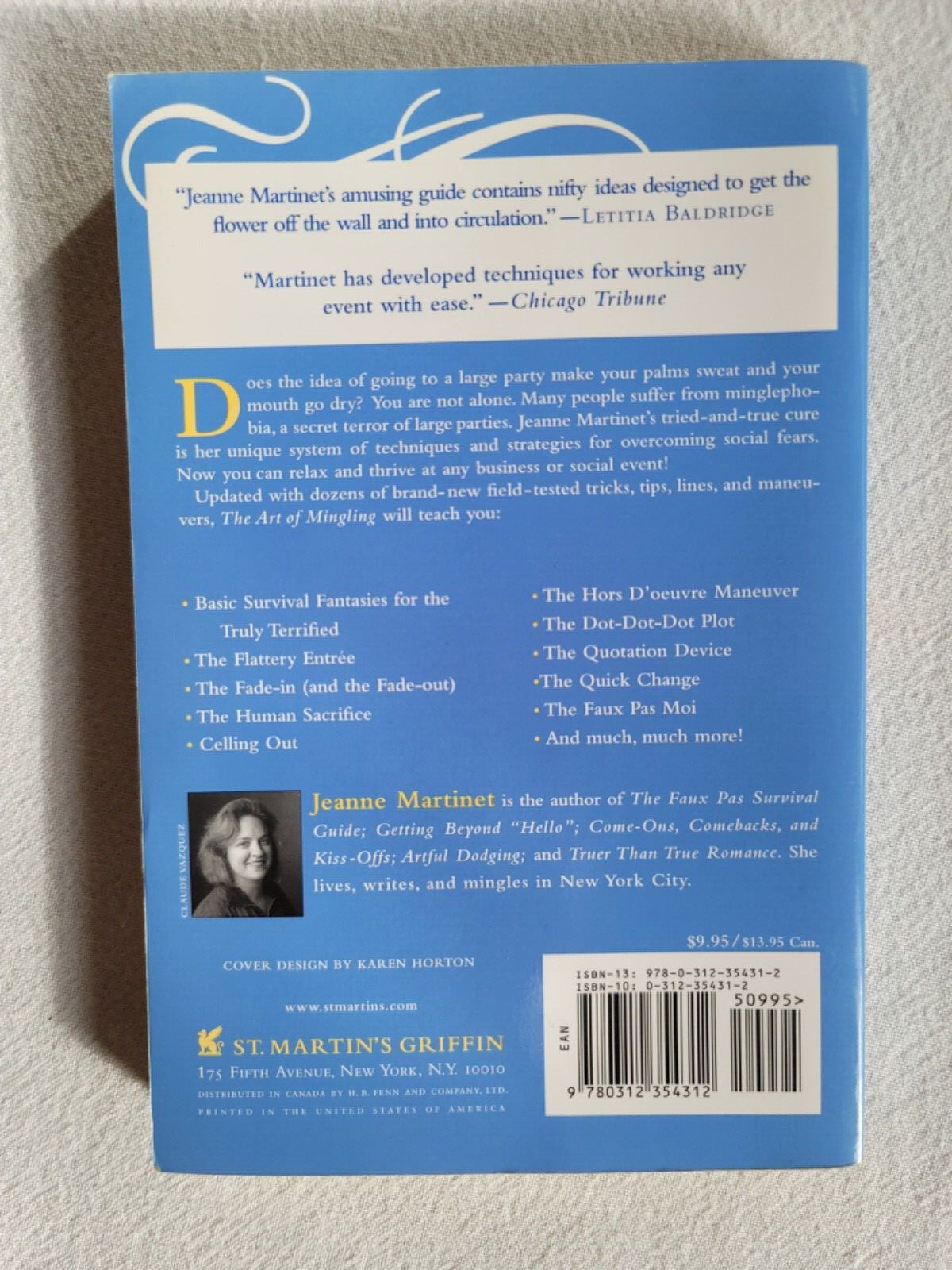 2006 THE ART OF MINGLING by Jeanne Martinet Self-Help Paperback Book