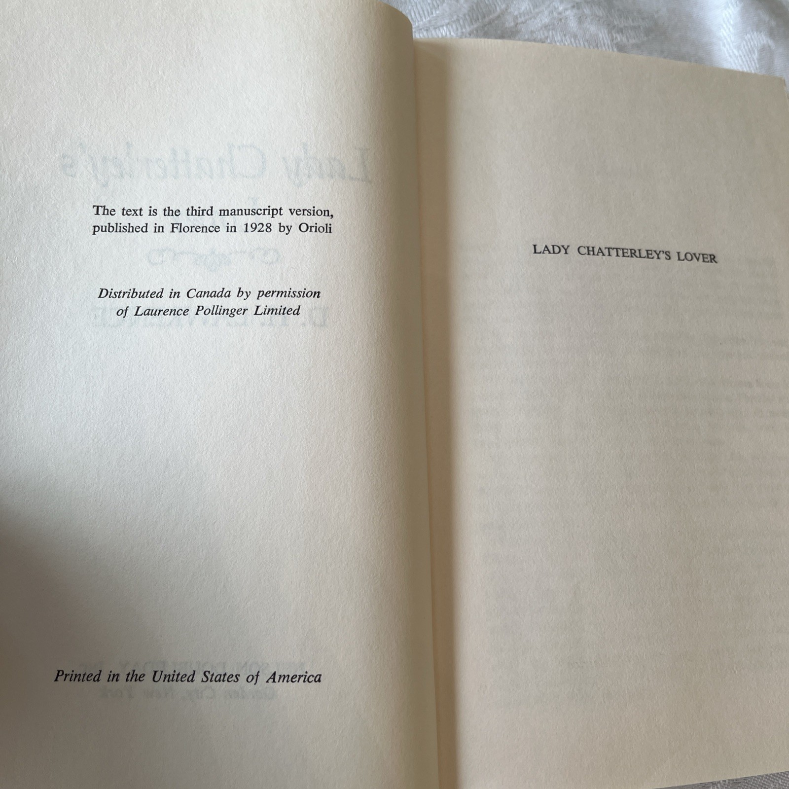 Lady Chatterley’s Lover And Women in Love by D.H. Lawrence – 1928 By Orioli