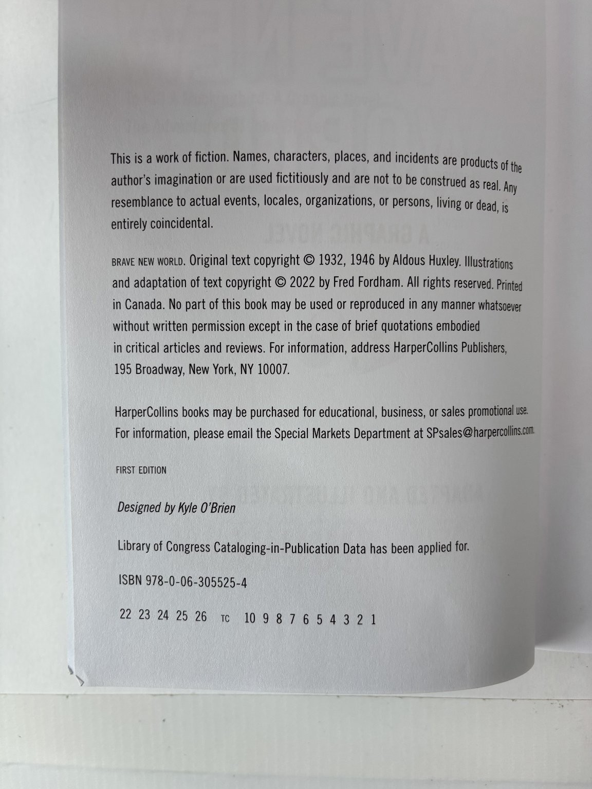 Brave New World Aldous Huxley 2022 First Edition Graphic Novel HarperCollins