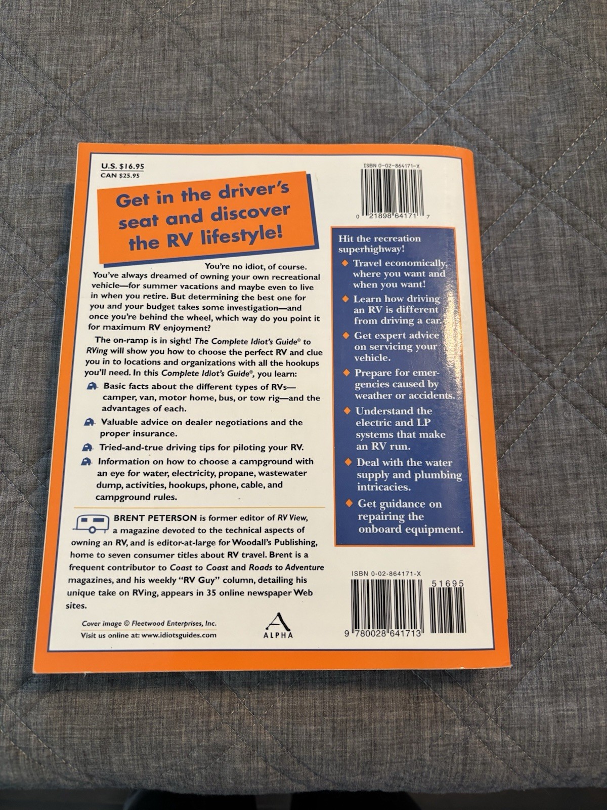 Complete Idiots Guide To Rving New 372 Pages 2002