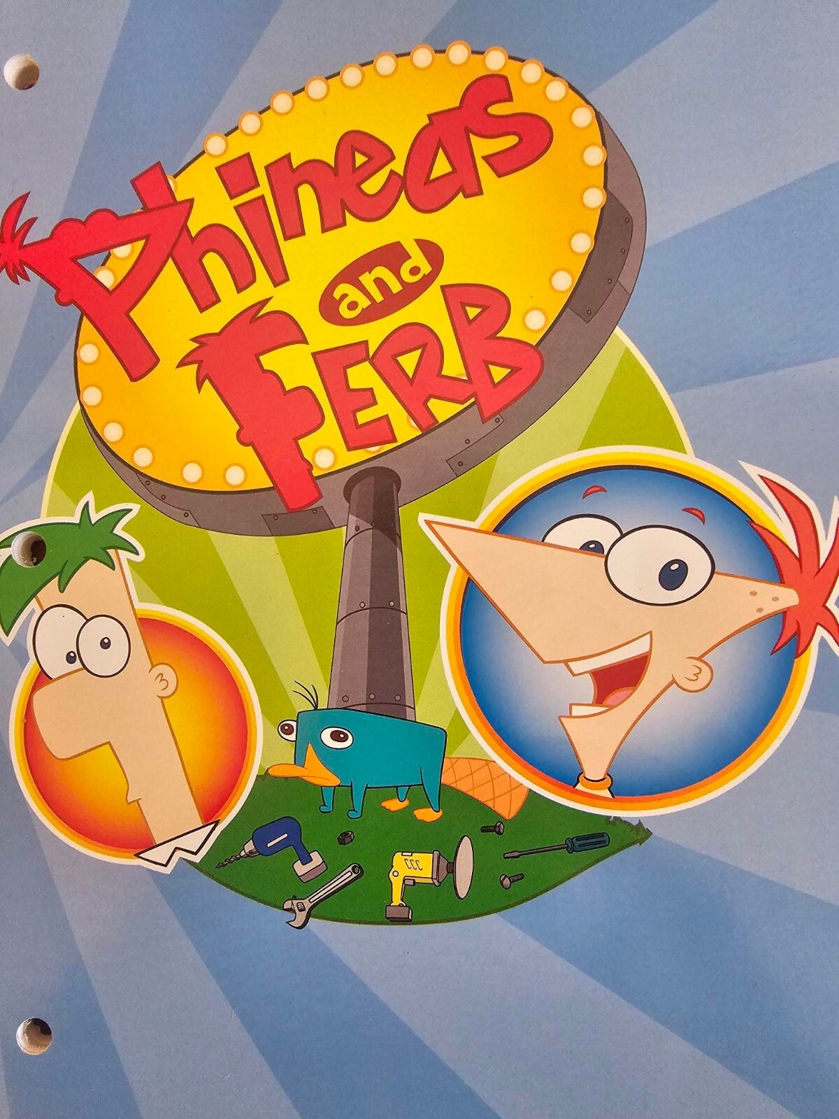 Disney XD Phineas And Ferb 1 Subject Notebook -80 pages 10.5 in X 8 in. -NEW!