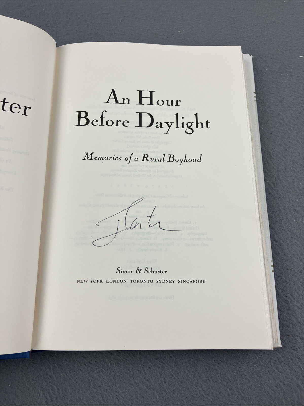 An Hour Before Daylight Jimmy Carter First Edition in Dust Jacket-2001 * Signed*