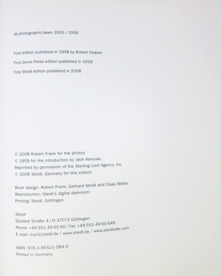 The Americans by Robert Frank – Intro Jack Kerouac 2008 1st Steidl Edition HCDJ