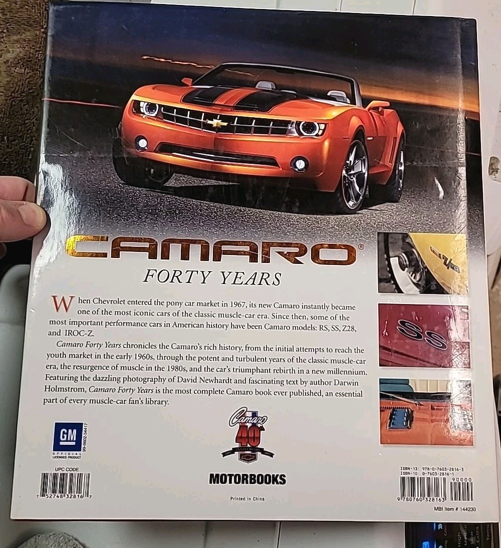 Camaro Forty Years Anniversary Book 2007 Hardcover by Darwin Holmstrom