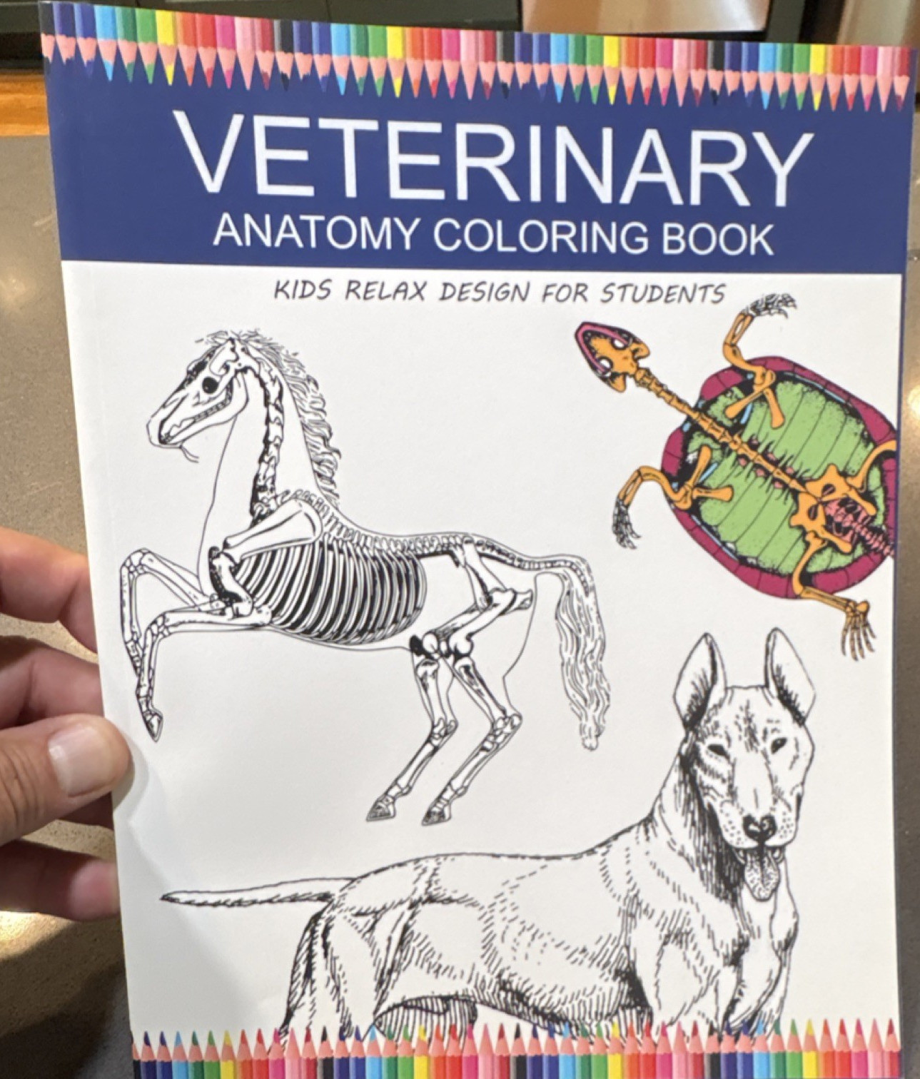 Winky Adam Veterinary Anatomy Coloring Book Illustrated Paperback Adults Kids