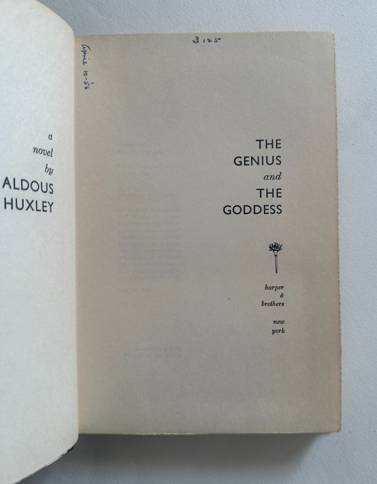 ALDOUS HUXLEY The Genius and the Goddess: A Novel | 1955 First Edition Hardcover