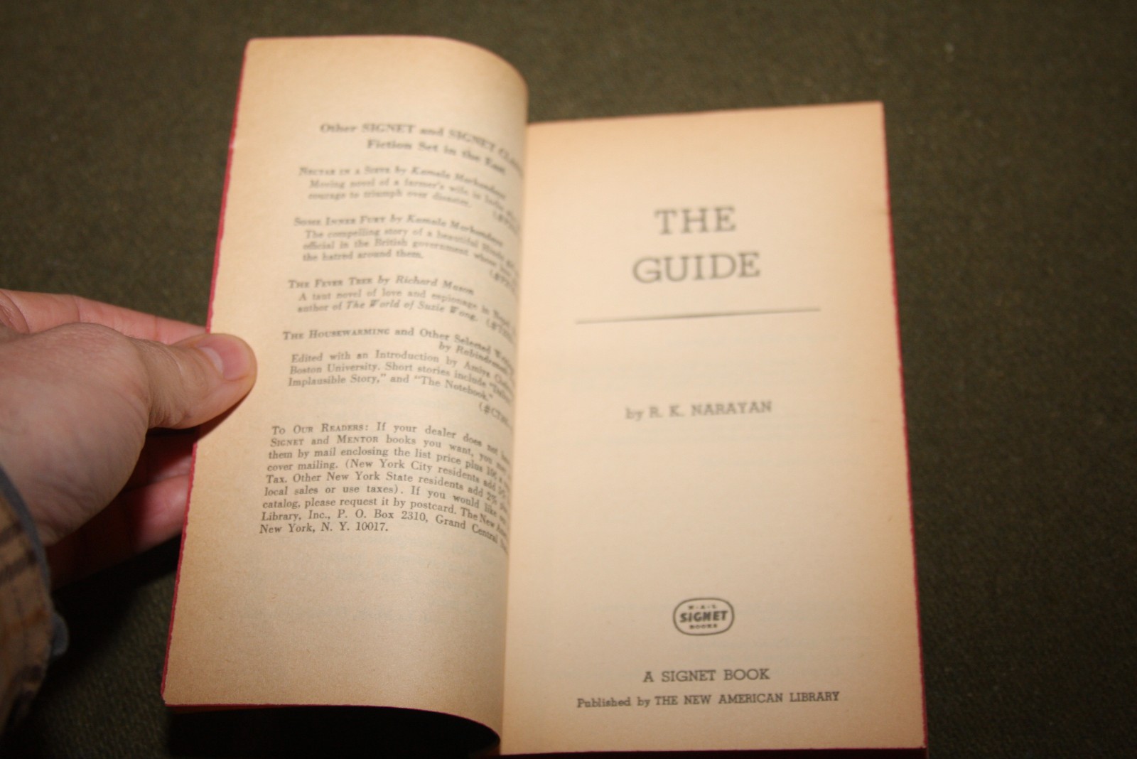 The Guide by R. K. Narayan 1966 PB 1st Printing Signet