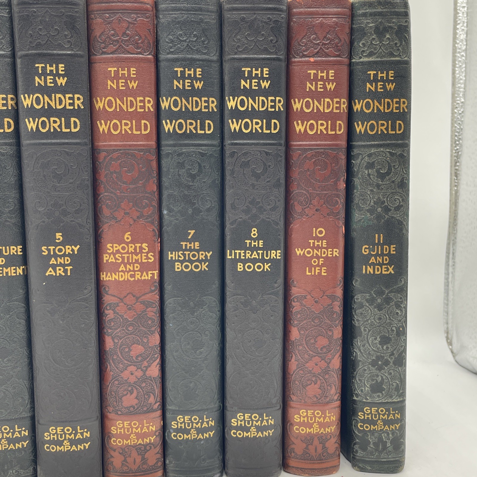 The New Wonder World Vol. 1-8 10&11 Set Geo. L. Shuman & Company Books