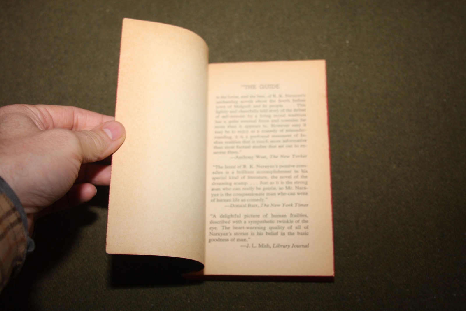 The Guide by R. K. Narayan 1966 PB 1st Printing Signet