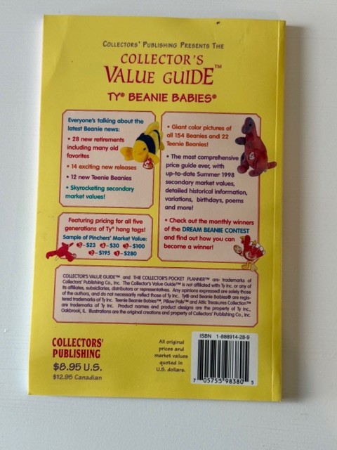 VINTAGE SUMMER 1998 EDITION -COLLECTOR’S VALUE GUIDE – TY BEANIE BABIES