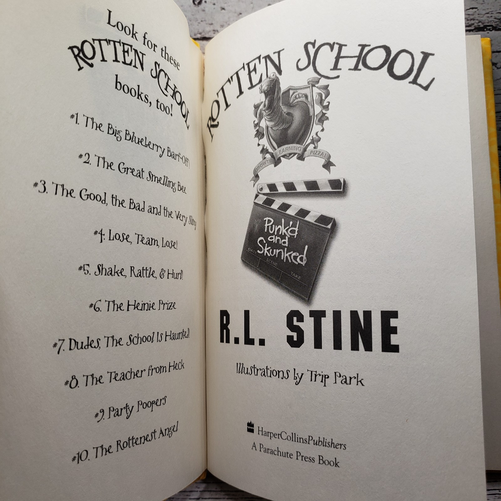 RL Stine Rotten School Book Lot of 4 Hardcover #8,9,11 and 14 Illustrated 1st Ed