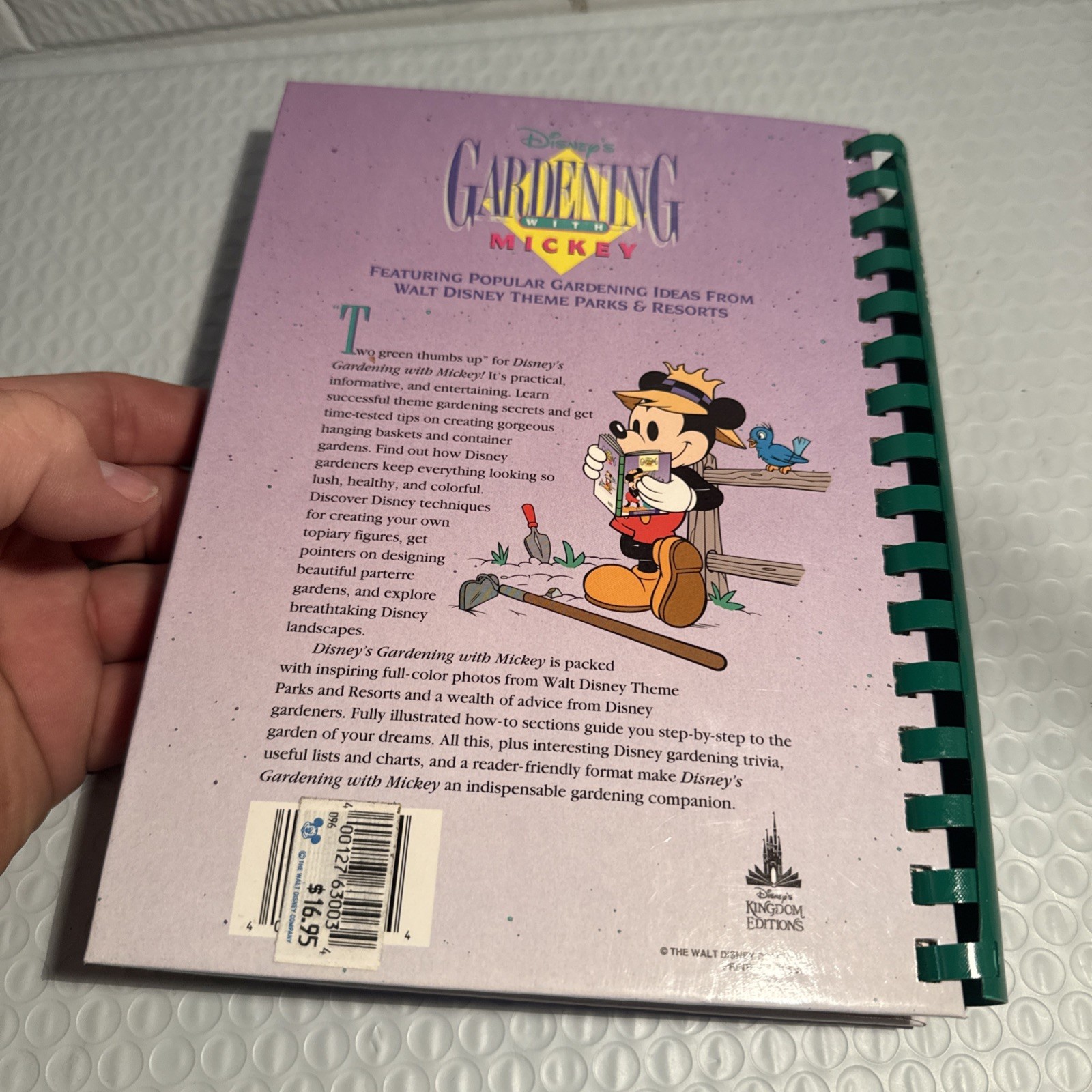 Disney’s Gardening with MICKEY Mouse 1st Edition Hardcover With Spiral Binding
