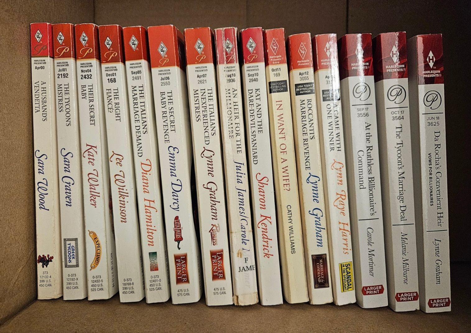 Lot of 15 from 2000-2010s Vintage Books Harlequin Presents Romance Novels Books