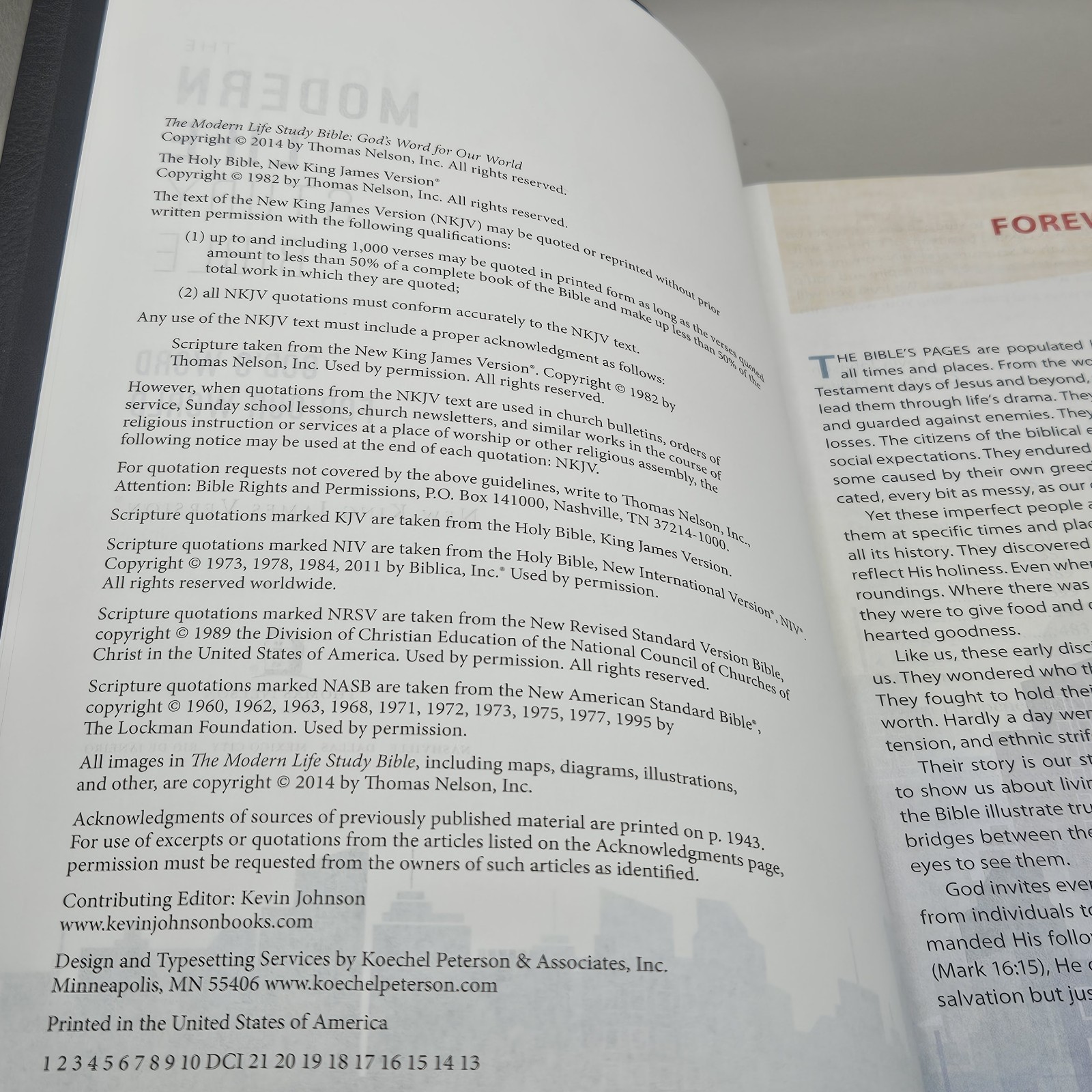 Modern Life Study Bible NKJV 2014 Thomas Nelson Black Leatherflex