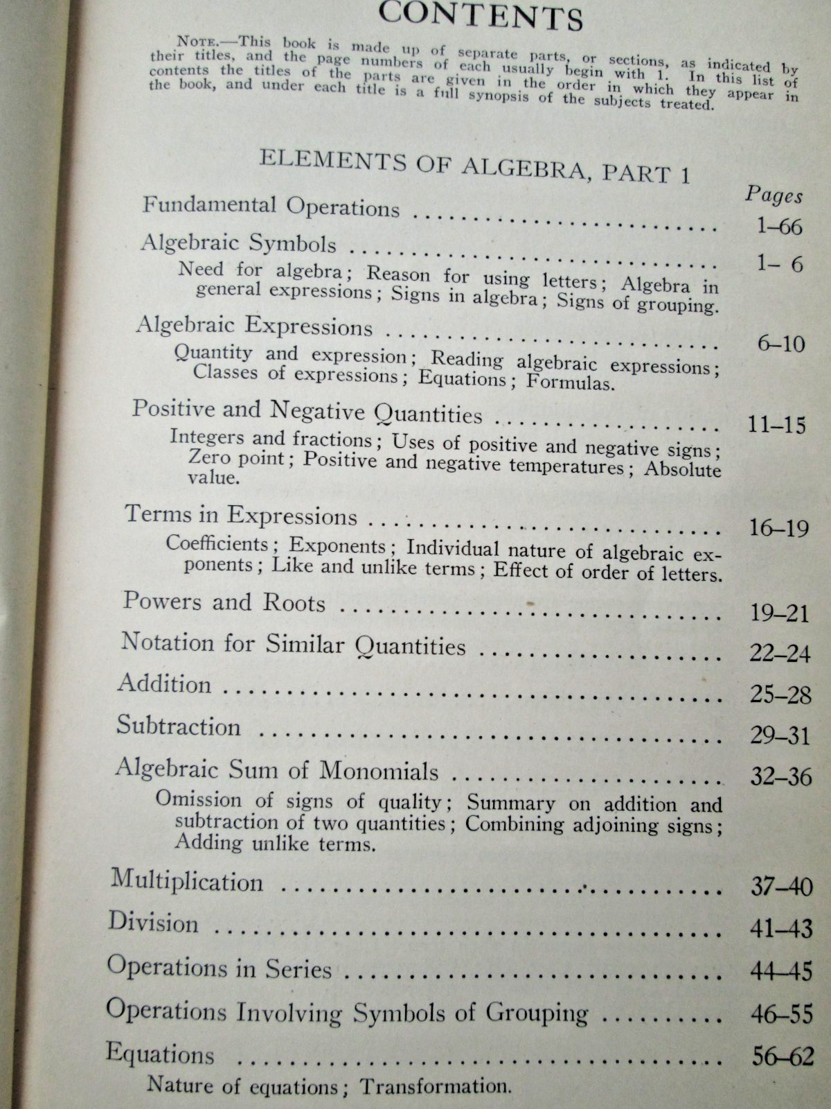 International Textbook Company Elements of Algebra Parts 1-4 HC 1945 ICS Staff