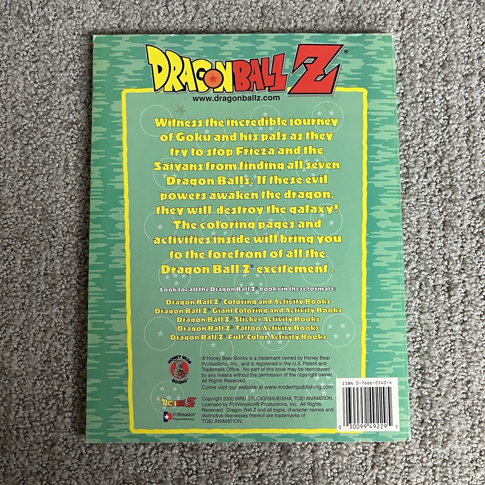 Vintage Dragon Ball Z Giant Coloring & Activity Books Lot of 2 (1 Page Used)