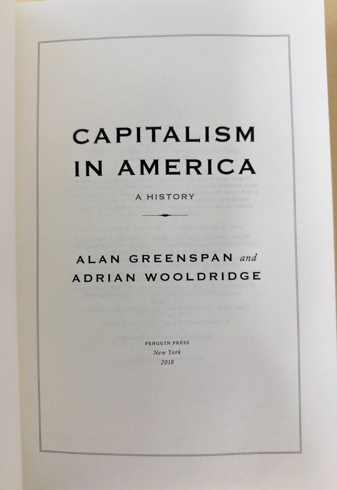 SIGNED Alan Greenspan Capitalism in America 1st Edition 1st Printing Hardcover