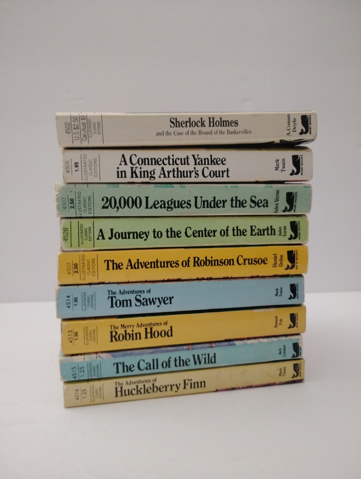 Lot Moby Books Illustrated Classic Editions Vintage Mini Twain Doyle Verne + PB