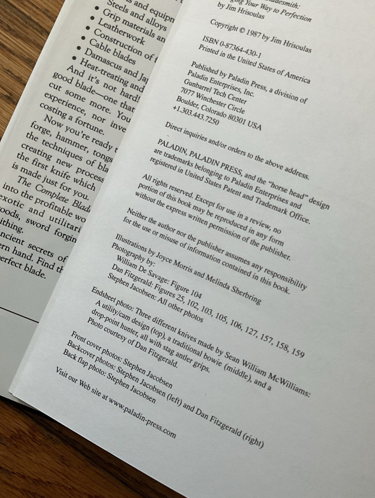 Complete Bladesmith : Forging Your Way to Perfection by Jim Hrisoulas 1987m