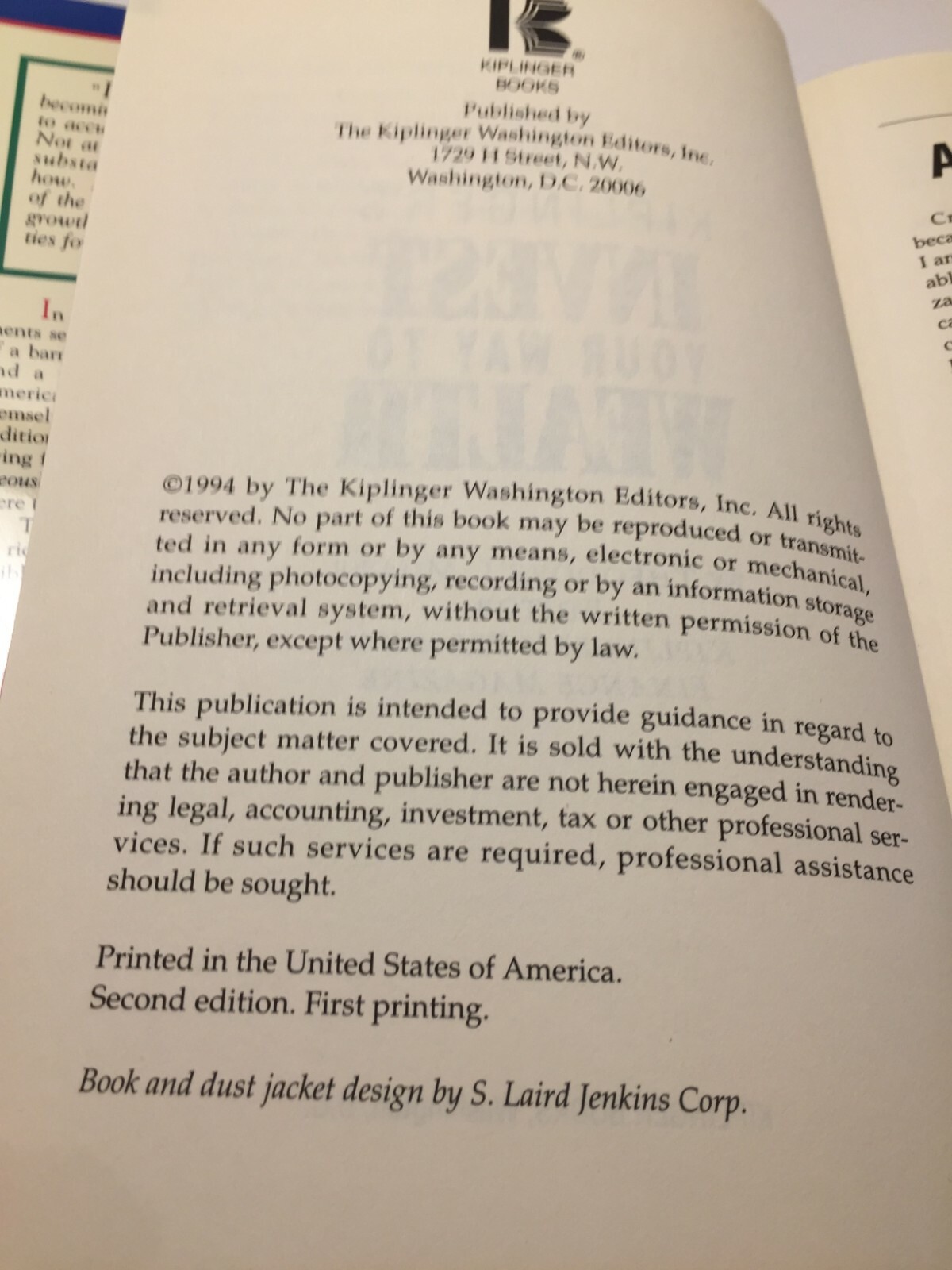 Kiplinger’s Invest Your Way To Wealth Revised & Updates by Theodore J. Miller