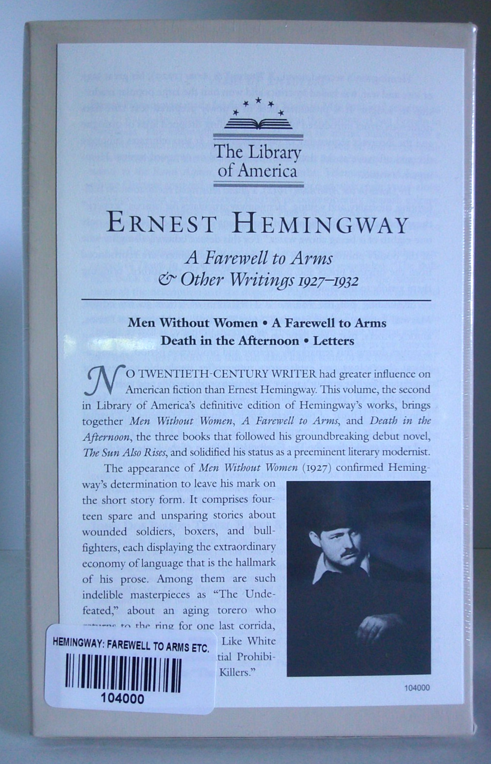 Library of America: Ernest Hemingway „A Farewell to Arms“ & Other Writings