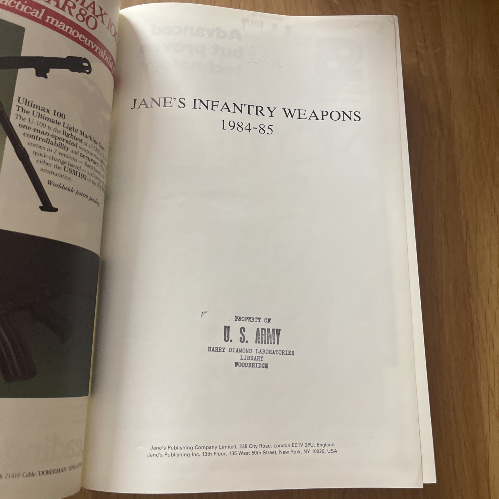 Jane’s Infantry Weapons, 1984-85 by Ian v. Hogg Hardcover Book 1st Ed Army Copy