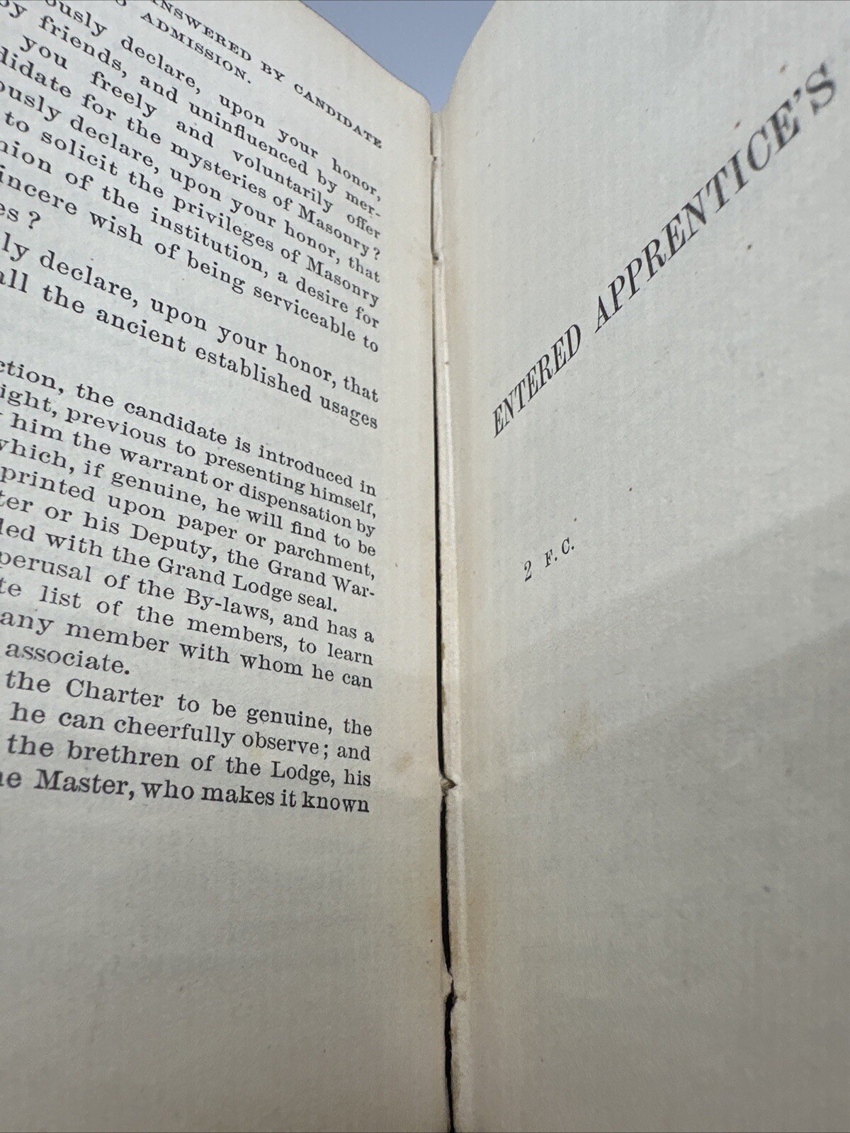 The Freemason’s Companion 1869 Rare A Ritual Entered Apprentice Freemasonry