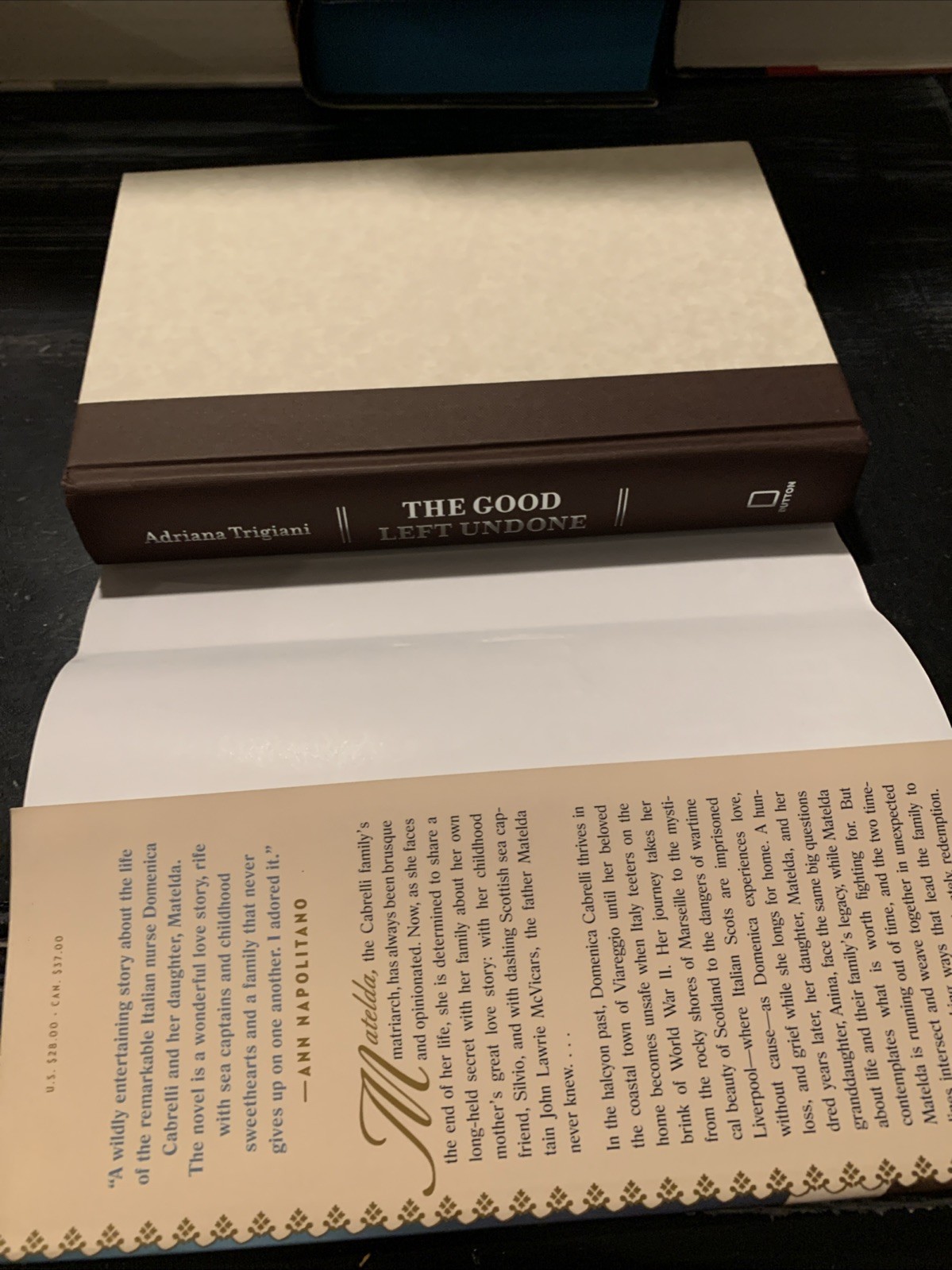 Good Left Undone : A Novel by Adriana Trigiani (2022, Hardcover) Signed 1st Edit