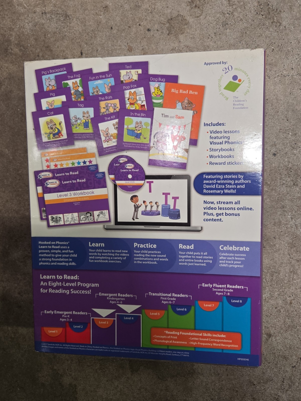 Hooked on Phonics Learn To Read Kindergarten Level 3 & 4 Emergent Ages 4-6 NEW