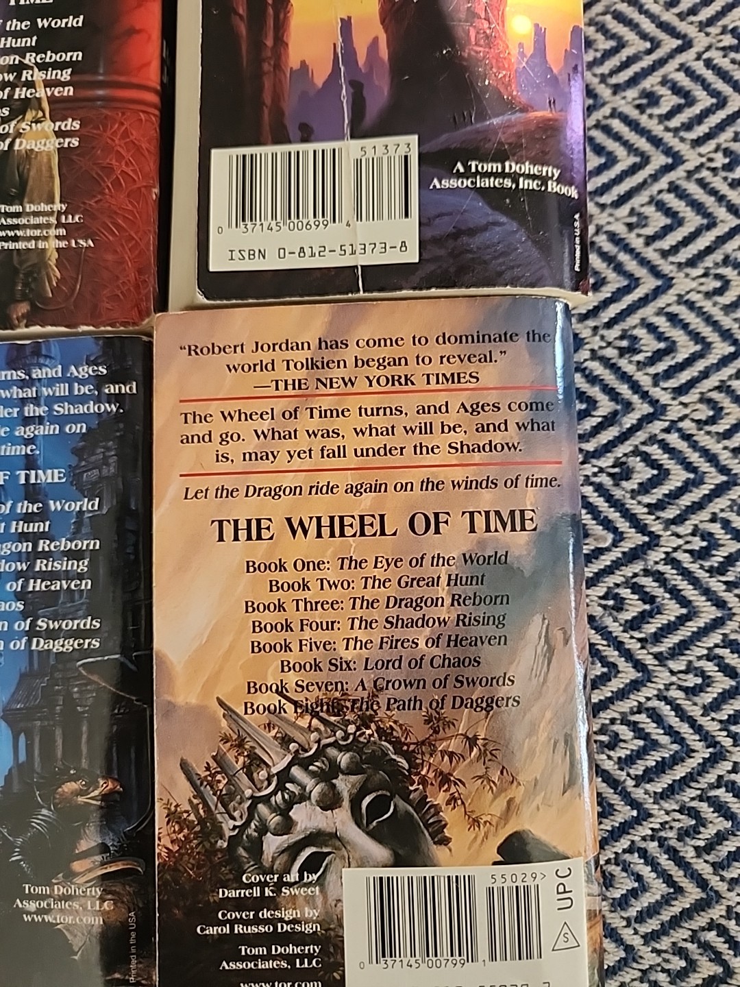 Robert Jordan the Wheel of Time Book Lot Books 1,2,3,4,5,6,7,8 Used