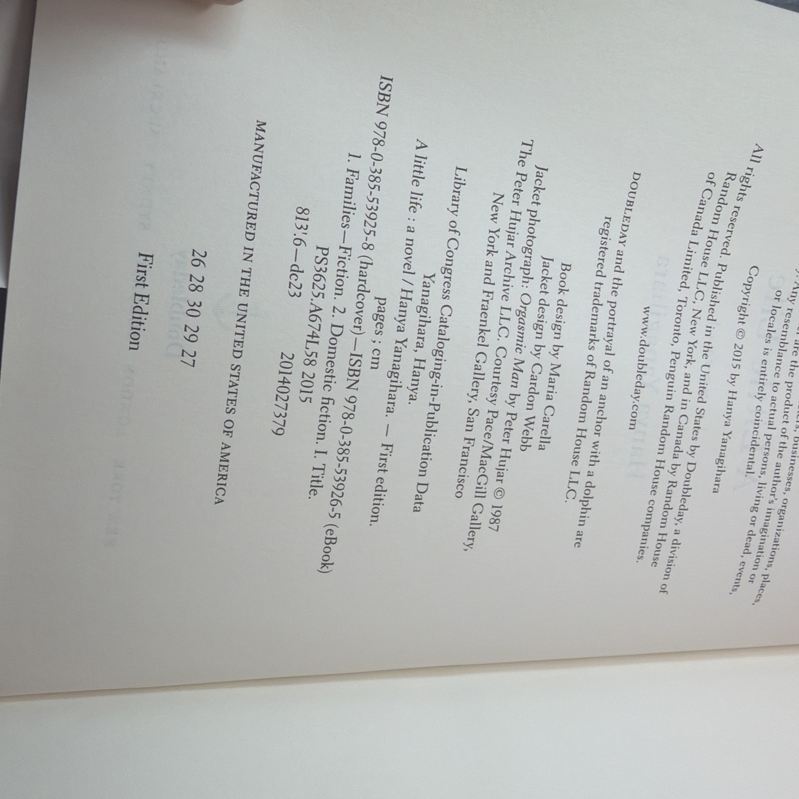 Hanya Yanagihara – A Little Life – First Edition HC/DJ 2015