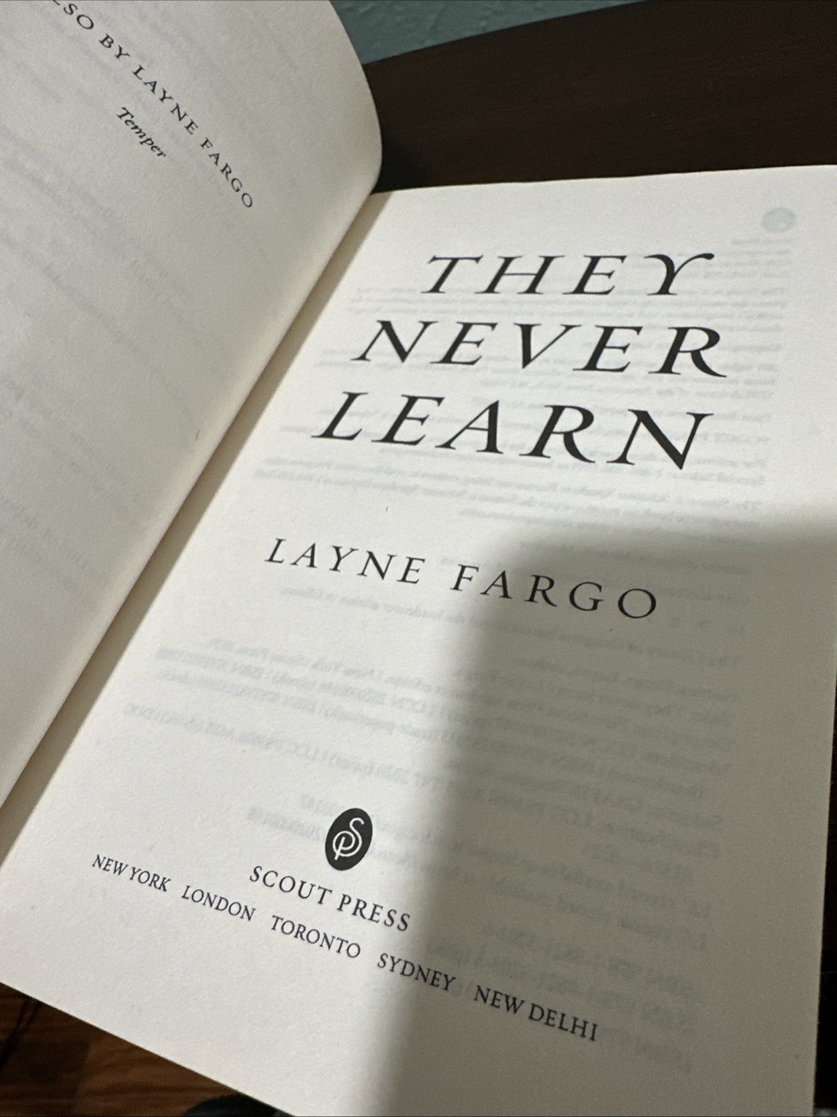 They Never Learn by Layne Fargo (2021, Trade Paperback)