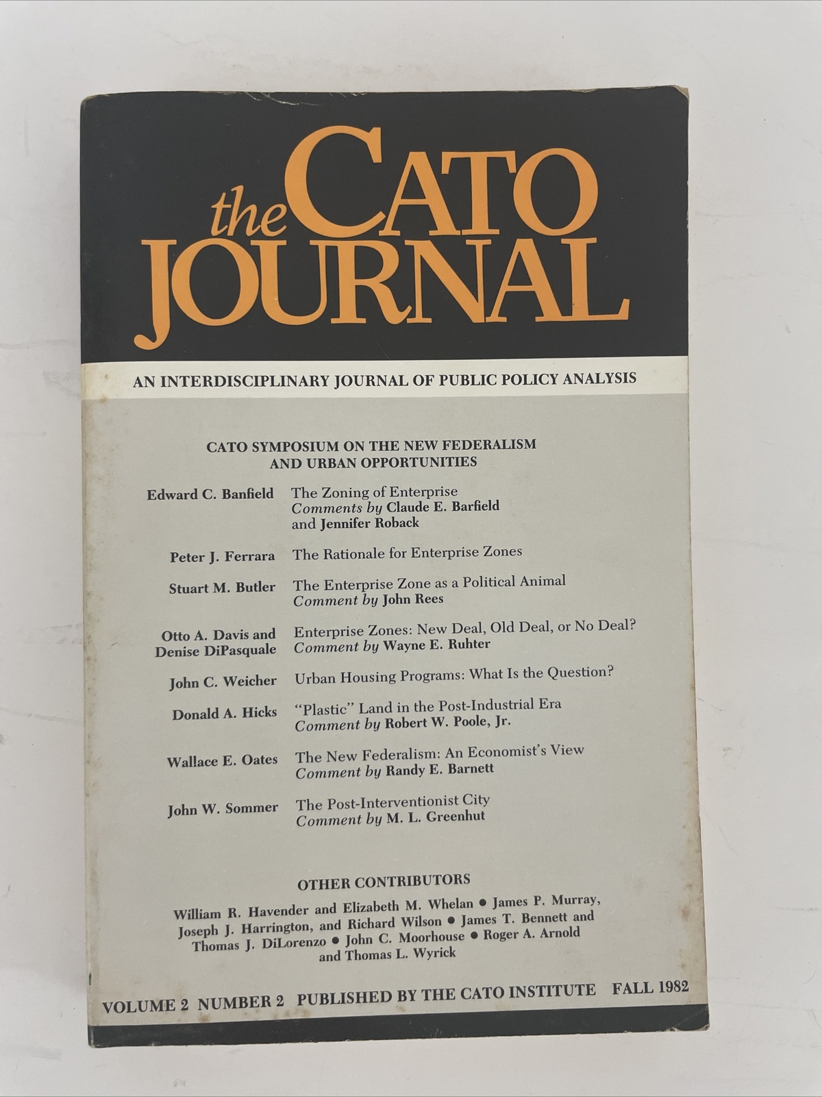The Cato Journal Spring Fall 1982 Lot 2 Books Vtg Public Policy Analysis