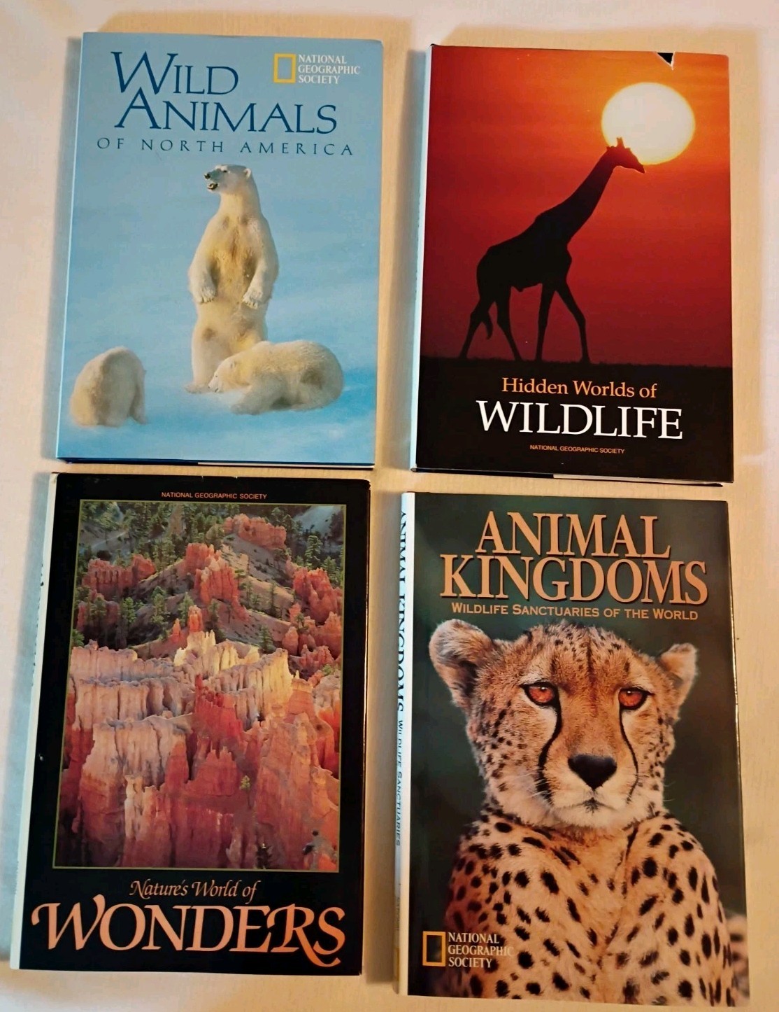 Lot of 4 National Geographic Society Books- Wilderness Animals World HC W DJ