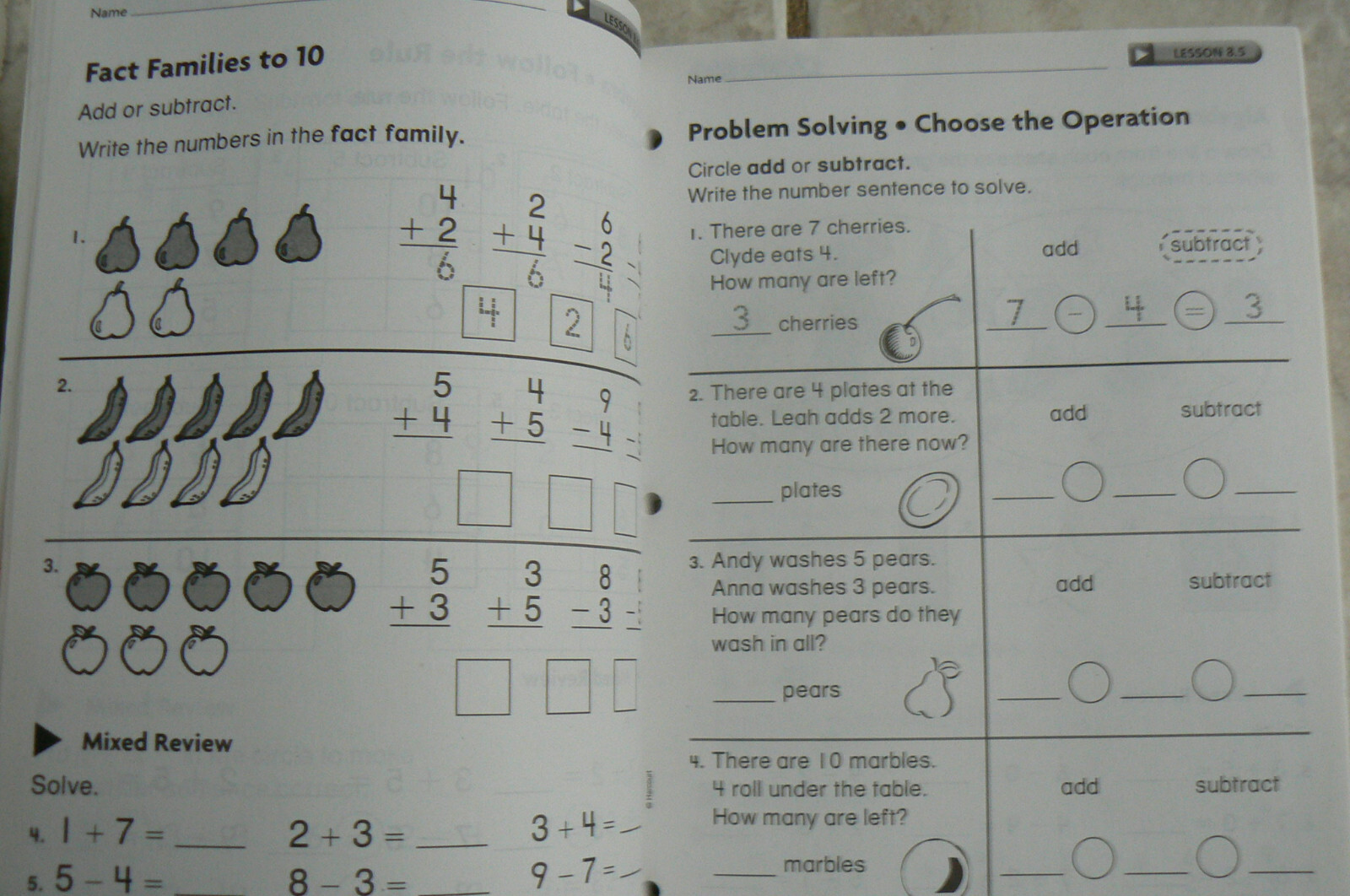 Harcourt MATH, gr. 1 / 1st BRAND NEW Practice Workbook 154-pages