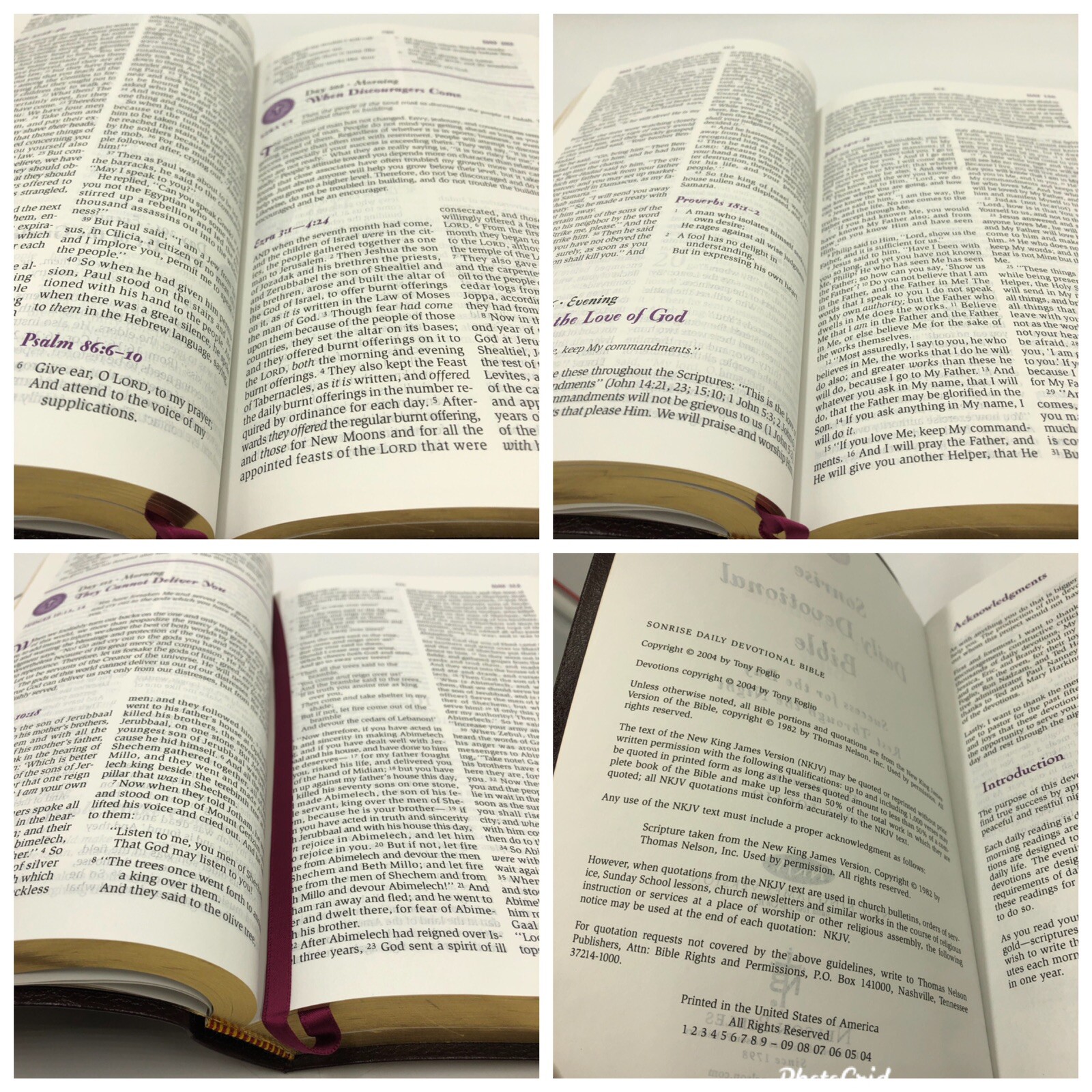 Sonrise Daily Devotional Bible~Thomas Nelson 2004 Bonded Leather ~ Burgundy