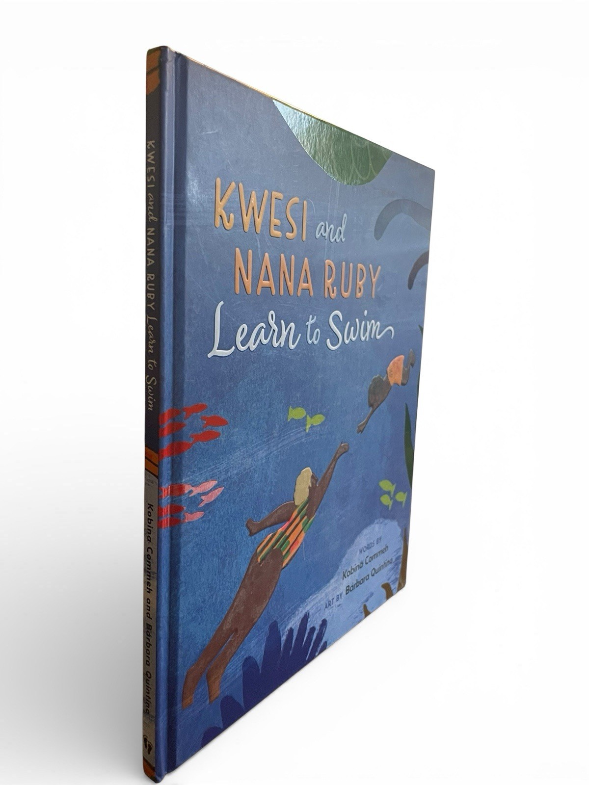 Kwesi and Nana Ruby Learn to Swim by Kobina Commeh HB Book Adinkra
