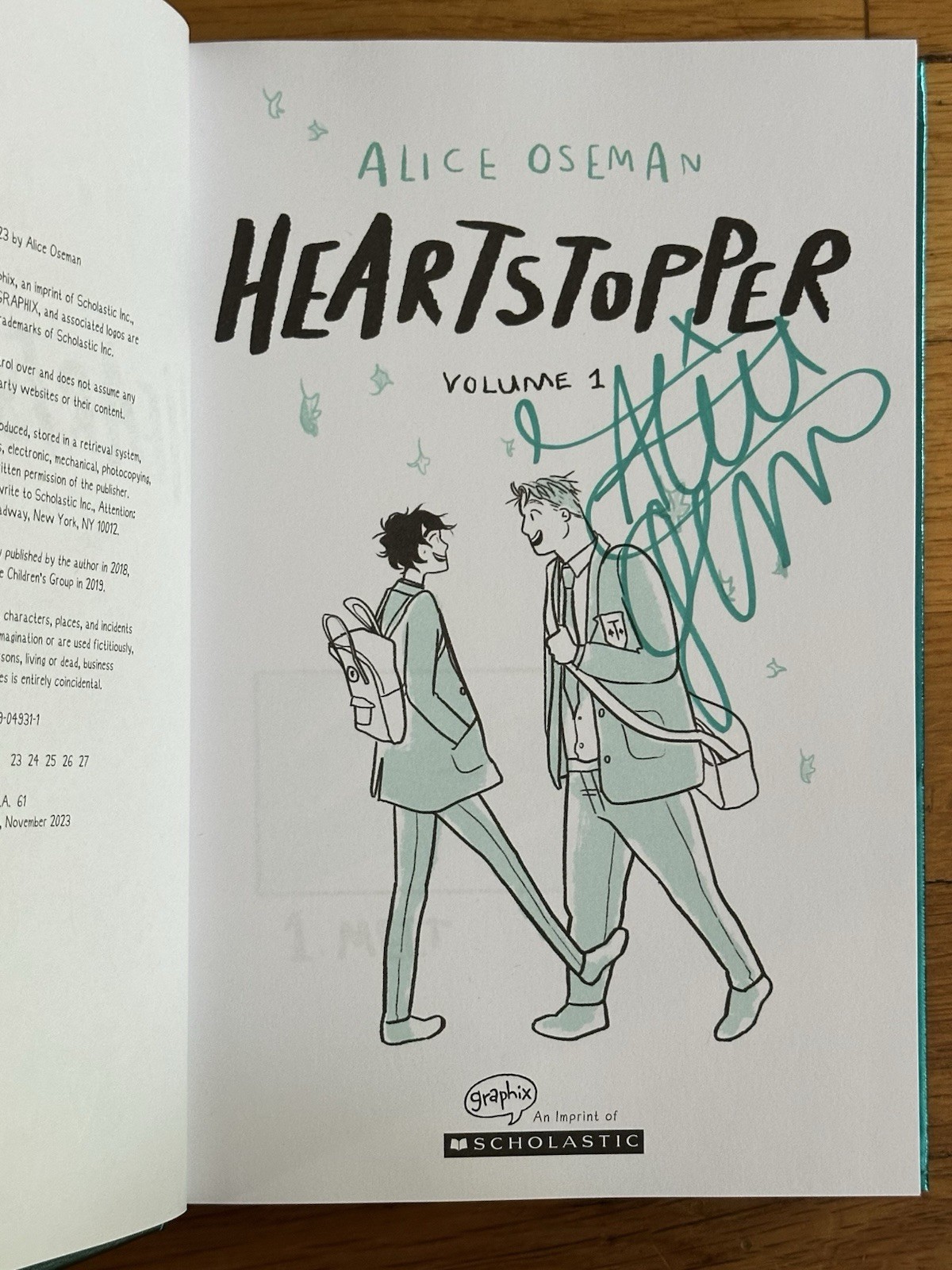 SIGNED Heartstopper: Volume 1 By Alice Oseman 2023 Hardcover AUTOGRAPHED New!